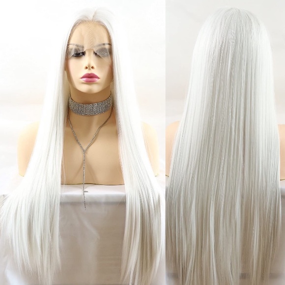 💫 24” WHITE STRAIGHT LACE FRONT WIG *NEW*🆕🆕🆕